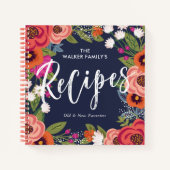 Farbenfrohe Boho-Blume Rezepte Notizblock (Vorderseite)