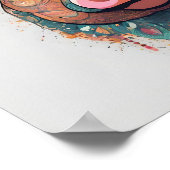 Farbenfrohe Boho Bohemisch Pig Weiße Wand Kunst, K Poster (Ecke)