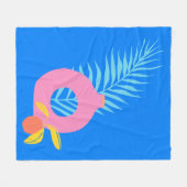 Farbenfrohe Boho-Botanische Fruchtkunst in Helligb Fleecedecke (Vorderseite (Horizontal))