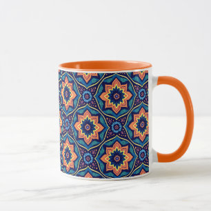 Farbenfrohe Boho Chic Blumenmuster Tasse