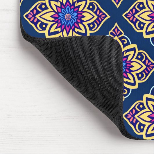 Farbenfrohe Boho Chic Geometric Muster Mousepad (Ecke)