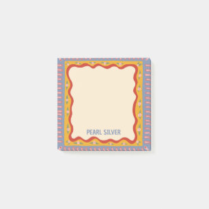 Farbenfrohe Boho CUSTOM Chic Monogramm Personalisi Post-it Klebezettel