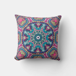 Farbenfrohe Boho Design Wohngestaltung Kissen