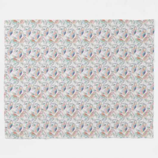Farbenfrohe Boho Elephant Print Blanket Fleecedecke (Vorderseite (Horizontal))
