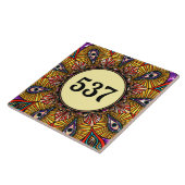 Farbenfrohe Boho Extravagant dekorative Hausnummer Fliese (Seite)