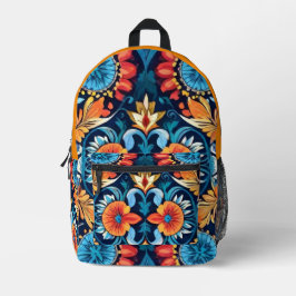 Farbenfrohe Boho Floral Elegante: Vibrant Mandala Bedruckter Rucksack