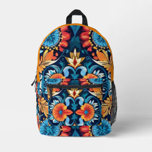 Farbenfrohe Boho Floral Elegante: Vibrant Mandala Bedruckter Rucksack