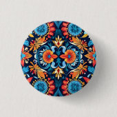 Farbenfrohe Boho Floral Elegante: Vibrant Mandala Button (Vorderseite)