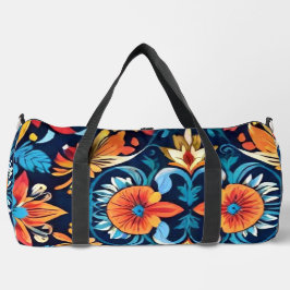 Farbenfrohe Boho Floral Elegante: Vibrant Mandala Duffle Bag