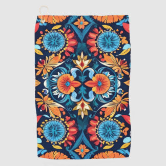 Farbenfrohe Boho Floral Elegante: Vibrant Mandala Golfhandtuch