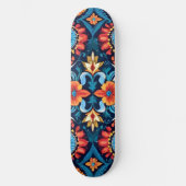 Farbenfrohe Boho Floral Elegante: Vibrant Mandala Skateboard (Vorderseite)