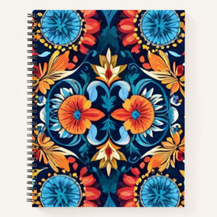 Farbenfrohe Boho-Floral-Eleganz: Vibrantes Mandala Notizblock