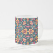 Farbenfrohe Boho floral Muster Elegant Symmetry Mattglastasse (VorderseiteRechts)