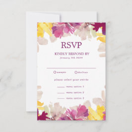 farbenfrohe Boho Floral Summer Wedding RSVP Karte