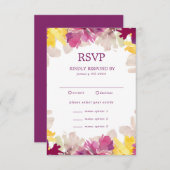 farbenfrohe Boho Floral Summer Wedding RSVP Karte (Vorne/Hinten)