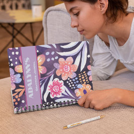 Farbenfrohe Boho Floral Valentines Geschenke für T Notizblock