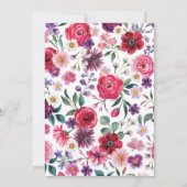 farbenfrohe Boho Floral Wedding Einladung (Rückseite)