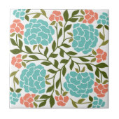 Farbenfrohe Boho Frühling Sommer Floral Retro Türk Fliese (Vorderseite)