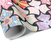 Farbenfrohe Boho Mandala Musterpapier Geschenkpapier (Rolleneckpunkt)