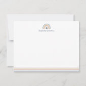 Farbenfrohe Boho Rainbow Line Kids Stationierung Mitteilungskarte (Vorderseite)