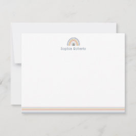 Farbenfrohe Boho Rainbow Line Kids Stationierung Mitteilungskarte