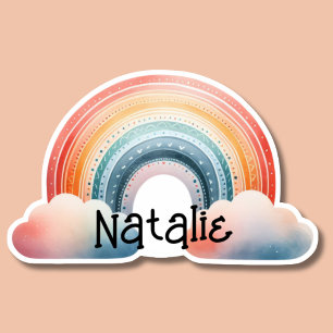 Farbenfrohe Boho Rainbow Monogram Aufkleber