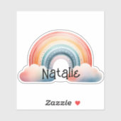 Farbenfrohe Boho Rainbow Monogram Aufkleber (Blatt)