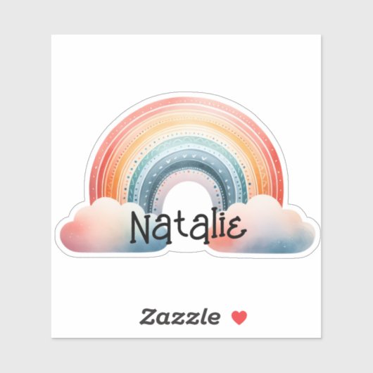 Farbenfrohe Boho Rainbow Monogram Aufkleber (Blatt)