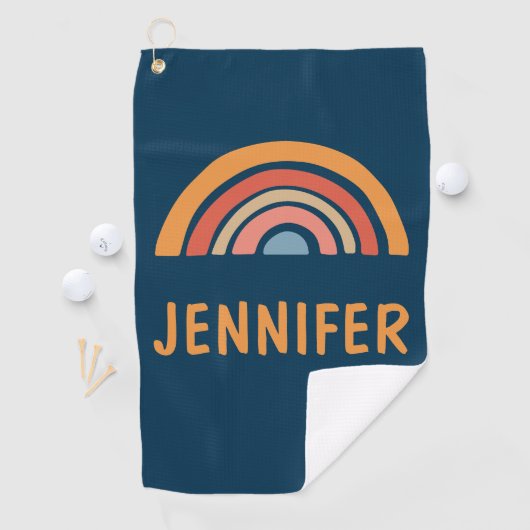 Farbenfrohe Boho-Regenbogengestaltung Golfhandtuch (Insitu)