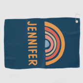 Farbenfrohe Boho-Regenbogengestaltung Golfhandtuch (Horizontal)