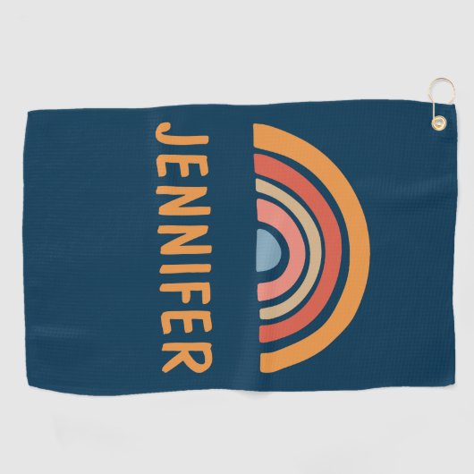 Farbenfrohe Boho-Regenbogengestaltung Golfhandtuch (Horizontal)