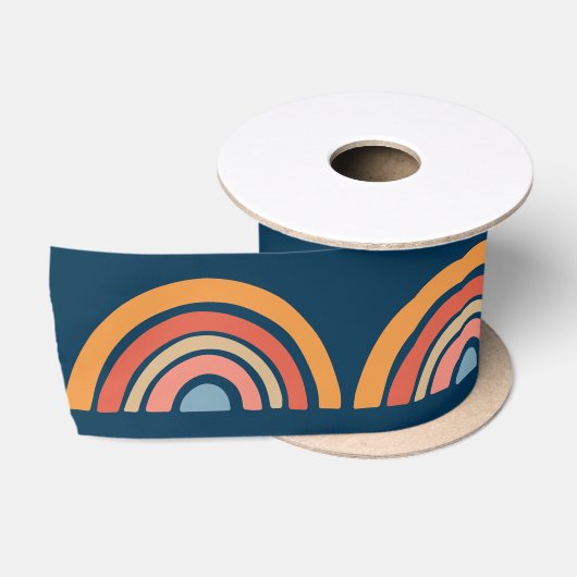 Farbenfrohe Boho-Regenbogengestaltung Satinband (Spule)