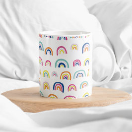 Farbenfrohe Boho-Regenbogenmuster Kaffeetasse