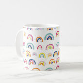 Farbenfrohe Boho-Regenbogenmuster Kaffeetasse (Vorderseite Links)
