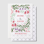 Farbenfrohe Boho Retro-Äste und Blume Hochzeit Pergament Einladungen (Versetzt (Einladung))