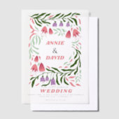 Farbenfrohe Boho Retro-Äste und Blume Hochzeit Pergament Einladungen (Versetzt)