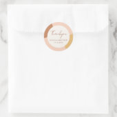 Farbenfrohe Boho Retro Bögen Danke Hochzeit Runder Aufkleber (Tasche)