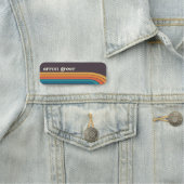 Farbenfrohe Boho Retro Streifen Namensschild (Beispiel)