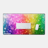 Farbenfrohe boho Stil Glitzer Textur Monogramm Schreibtischunterlage (Tastatur & Maus)