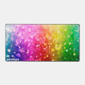 Farbenfrohe boho Stil Glitzer Textur Monogramm Schreibtischunterlage (Vorderseite)