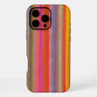 Farbenfrohe Boho-Streifen in Holzkohle iPhone 16 Pro Max Hülle