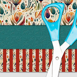 Farbenfrohe Boho Style Geburtstag oder anderes Ere Geschenkpapier Set