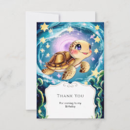 Farbenfrohe Boho Unterwasserschildkröte Geburtstag Dankeskarte