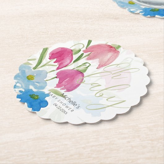 Farbenfrohe Boho Wasserfarbe Frühlingsblüte Untersetzer (angewinkelt)