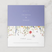 Farbenfrohe Boho-Wildblumen-Hochzeit Platzkarte (Außenseite Aufgefaltet)