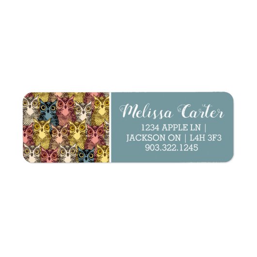 Farbenfrohe Boho Woodland Owl Muster (Vorne)