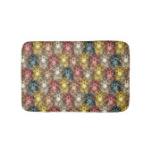 Farbenfrohe Boho Woodland Owl Muster Badematte (Vorderseite)