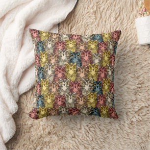 Farbenfrohe Boho Woodland Owl Muster Kissen