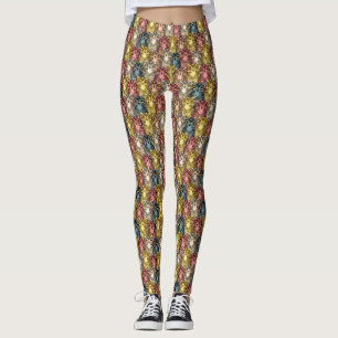 Farbenfrohe Boho Woodland Owl Muster Leggings