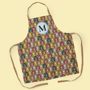 Farbenfrohe Boho Woodland Owl Muster mit Monogramm Schürze